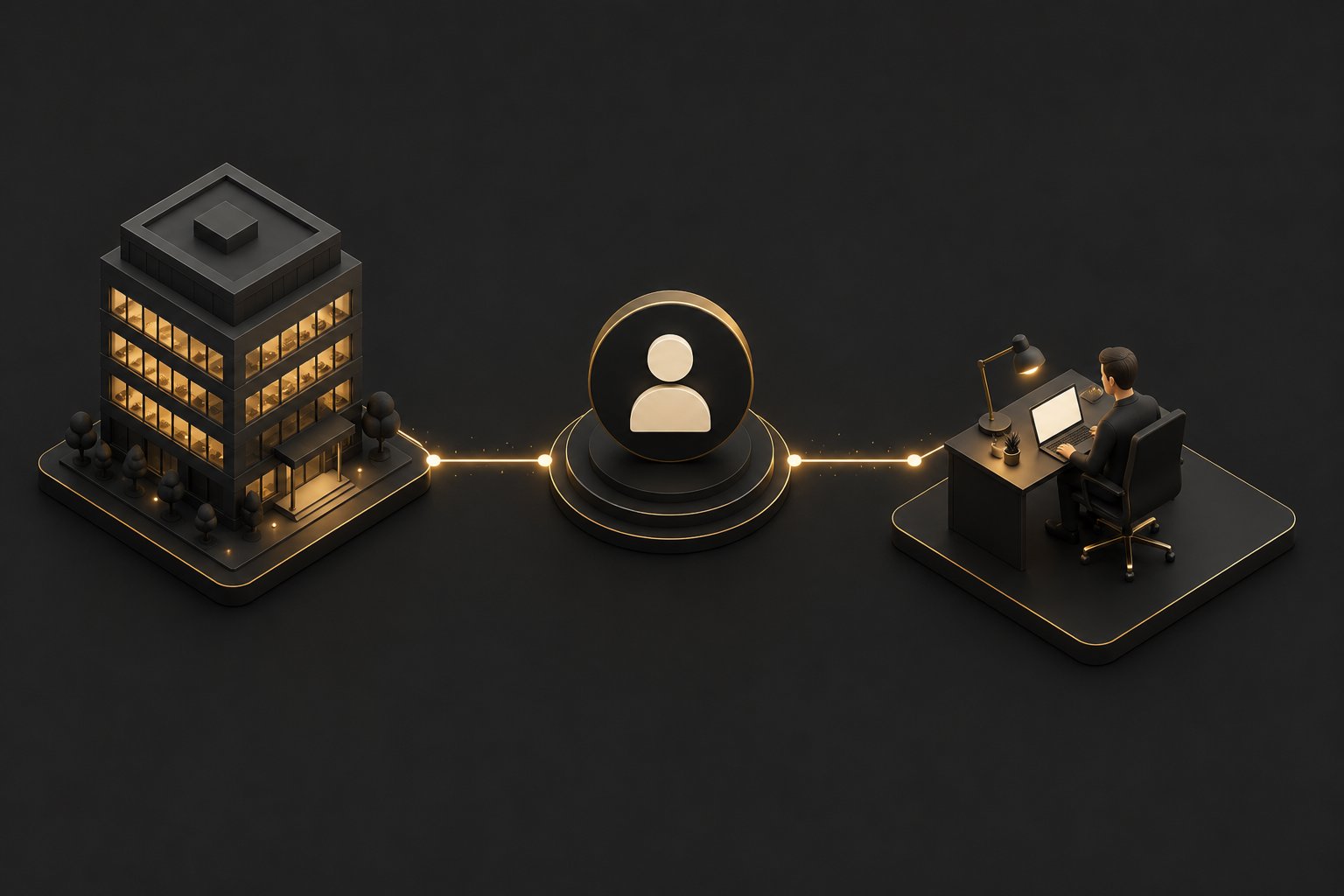 Schematic view of the tussenkomst structure between client, Maedium and IT freelancer